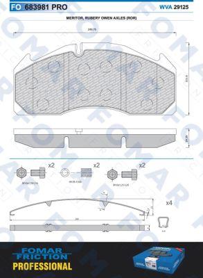 FOMAR Friction FO 683981 - Bremžu uzliku kompl., Disku bremzes www.autospares.lv