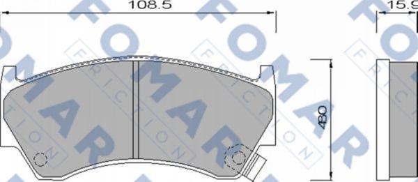 FOMAR Friction FO 639981 - Тормозные колодки, дисковые, комплект www.autospares.lv