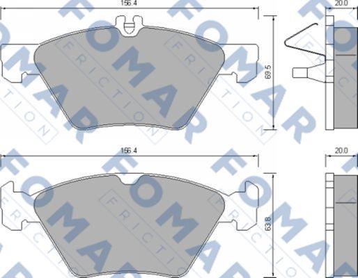 FOMAR Friction FO 639081 - Bremžu uzliku kompl., Disku bremzes www.autospares.lv