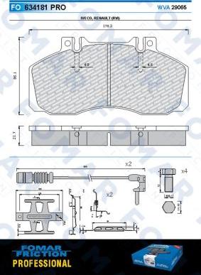 FOMAR Friction FO 634181 - Bremžu uzliku kompl., Disku bremzes autospares.lv