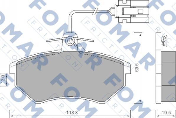 FOMAR Friction FO 634381 - Тормозные колодки, дисковые, комплект www.autospares.lv