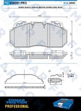 FOMAR Friction FO 638281 - Bremžu uzliku kompl., Disku bremzes www.autospares.lv