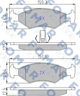 FOMAR Friction FO 633681 - Bremžu uzliku kompl., Disku bremzes www.autospares.lv