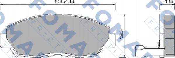 FOMAR Friction FO 633881 - Тормозные колодки, дисковые, комплект www.autospares.lv