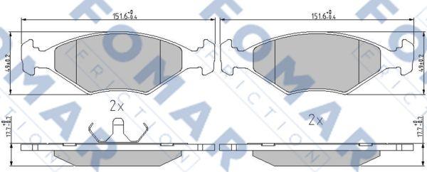 FOMAR Friction FO 632881 - Bremžu uzliku kompl., Disku bremzes www.autospares.lv