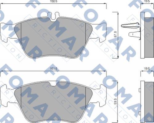 FOMAR Friction FO 637781 - Bremžu uzliku kompl., Disku bremzes www.autospares.lv