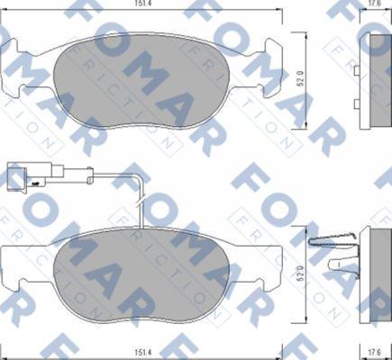 FOMAR Friction FO 624381 - Bremžu uzliku kompl., Disku bremzes www.autospares.lv