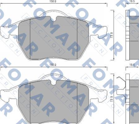 FOMAR Friction FO 625181 - Тормозные колодки, дисковые, комплект www.autospares.lv