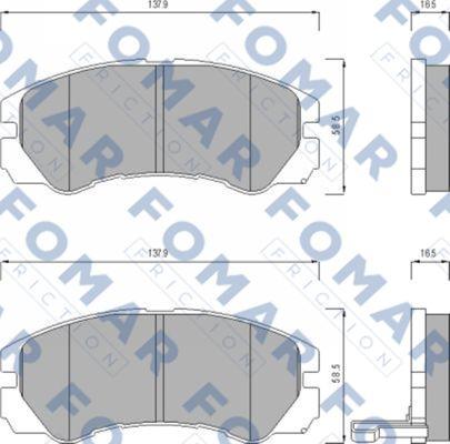 FOMAR Friction FO 621781 - Bremžu uzliku kompl., Disku bremzes www.autospares.lv