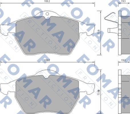 FOMAR Friction FO 628781 - Bremžu uzliku kompl., Disku bremzes autospares.lv