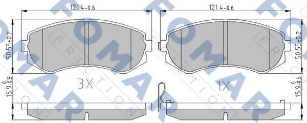 FOMAR Friction FO 679781 - Bremžu uzliku kompl., Disku bremzes www.autospares.lv