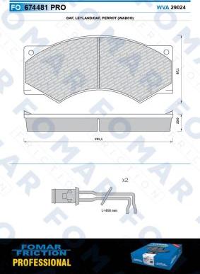 FOMAR Friction FO 674481 - Bremžu uzliku kompl., Disku bremzes www.autospares.lv