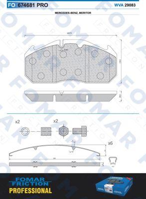 FOMAR Friction FO 674681 - Bremžu uzliku kompl., Disku bremzes autospares.lv