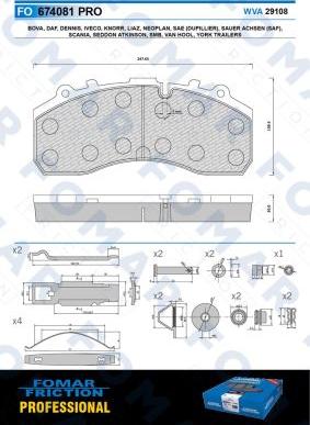 FOMAR Friction FO 674081 - Bremžu uzliku kompl., Disku bremzes www.autospares.lv