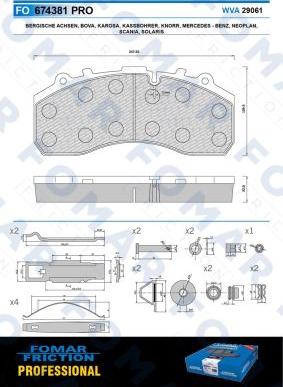 FOMAR Friction FO 674381 - Bremžu uzliku kompl., Disku bremzes www.autospares.lv