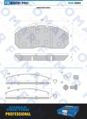 FOMAR Friction FO 674781 - Тормозные колодки, дисковые, комплект www.autospares.lv