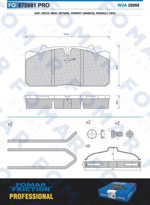 FOMAR Friction FO 675981 - Bremžu uzliku kompl., Disku bremzes www.autospares.lv