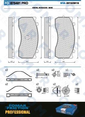 FOMAR Friction FO 675481 - Bremžu uzliku kompl., Disku bremzes www.autospares.lv