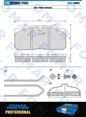 FOMAR Friction FO 675581 - Bremžu uzliku kompl., Disku bremzes www.autospares.lv