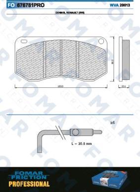 FOMAR Friction FO 676781 - Brake Pad Set, disc brake www.autospares.lv