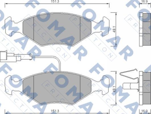 FOMAR Friction FO 673181 - Bremžu uzliku kompl., Disku bremzes www.autospares.lv