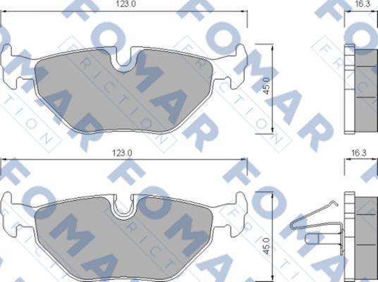 FOMAR Friction FO 672781 - Тормозные колодки, дисковые, комплект www.autospares.lv