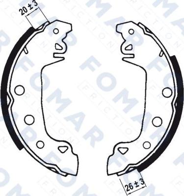 FOMAR Friction FO 0114 - Bremžu loku komplekts www.autospares.lv