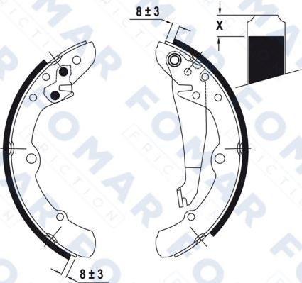 FOMAR Friction FO 0342 - Bremžu loku komplekts www.autospares.lv