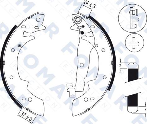 FOMAR Friction FO 0300 - Bremžu loku komplekts www.autospares.lv