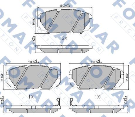 FOMAR Friction FO 899481 - Brake Pad Set, disc brake www.autospares.lv