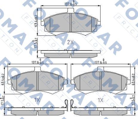 FOMAR Friction FO 899581 - Bremžu uzliku kompl., Disku bremzes www.autospares.lv