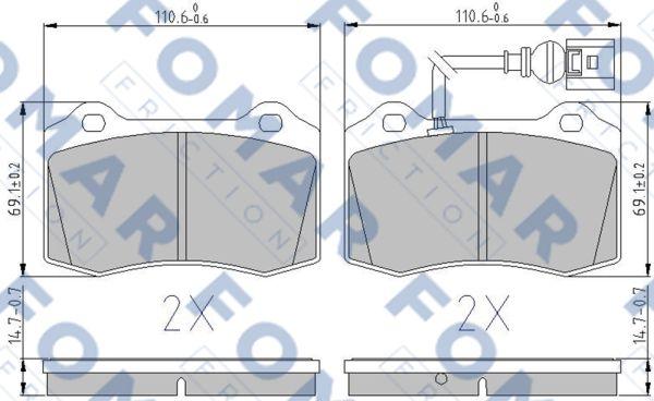 FOMAR Friction FO 899181 - Bremžu uzliku kompl., Disku bremzes www.autospares.lv