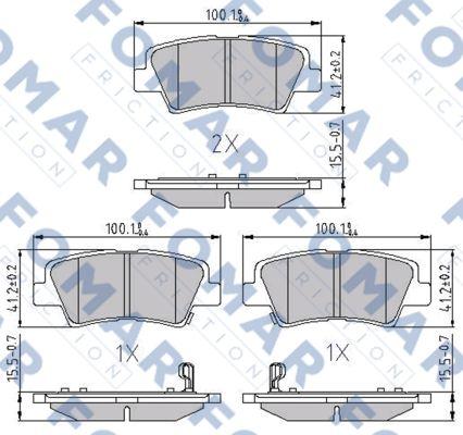 FOMAR Friction FO 899281 - Bremžu uzliku kompl., Disku bremzes www.autospares.lv