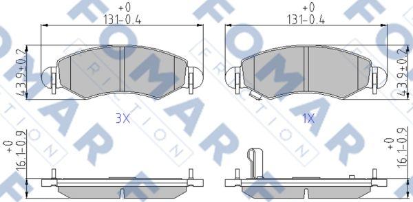 FOMAR Friction FO 894781 - Тормозные колодки, дисковые, комплект www.autospares.lv