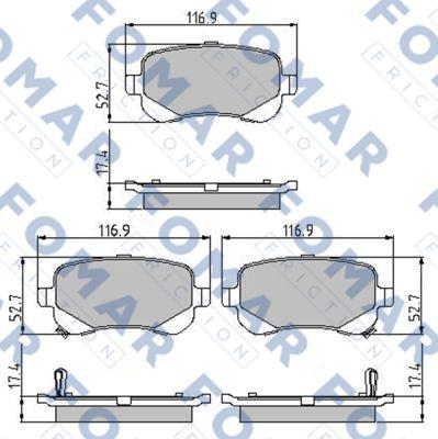 FOMAR Friction FO 895581 - Bremžu uzliku kompl., Disku bremzes www.autospares.lv