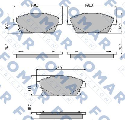 FOMAR Friction FO 895781 - Bremžu uzliku kompl., Disku bremzes www.autospares.lv