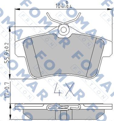 FOMAR Friction FO 896581 - Bremžu uzliku kompl., Disku bremzes www.autospares.lv