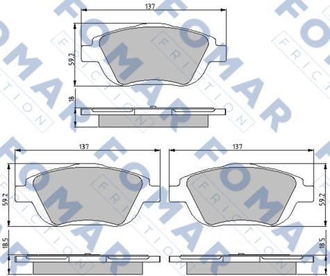 FOMAR Friction FO 896681 - Bremžu uzliku kompl., Disku bremzes www.autospares.lv