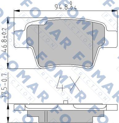 FOMAR Friction FO 896181 - Тормозные колодки, дисковые, комплект www.autospares.lv