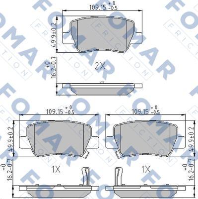 FOMAR Friction FO 896881 - Bremžu uzliku kompl., Disku bremzes www.autospares.lv