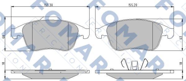 FOMAR Friction FO 896381 - Bremžu uzliku kompl., Disku bremzes www.autospares.lv