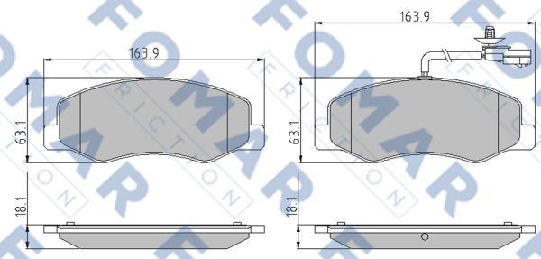 FOMAR Friction FO 898281 - Bremžu uzliku kompl., Disku bremzes www.autospares.lv