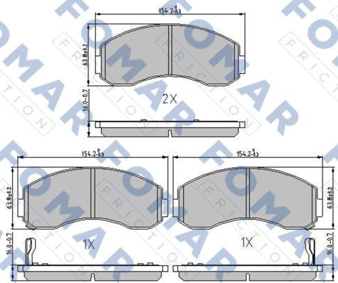 FOMAR Friction FO 893981 - Bremžu uzliku kompl., Disku bremzes www.autospares.lv