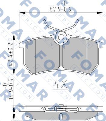 FOMAR Friction FO 892481 - Bremžu uzliku kompl., Disku bremzes www.autospares.lv