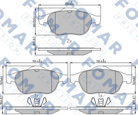 FOMAR Friction FO 897081 - Bremžu uzliku kompl., Disku bremzes autospares.lv