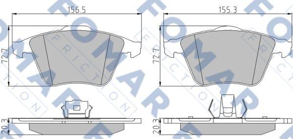 FOMAR Friction FO 849781 - Тормозные колодки, дисковые, комплект www.autospares.lv