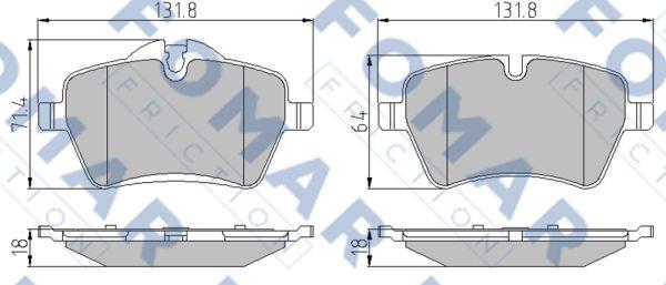 FOMAR Friction FO 844981 - Bremžu uzliku kompl., Disku bremzes www.autospares.lv