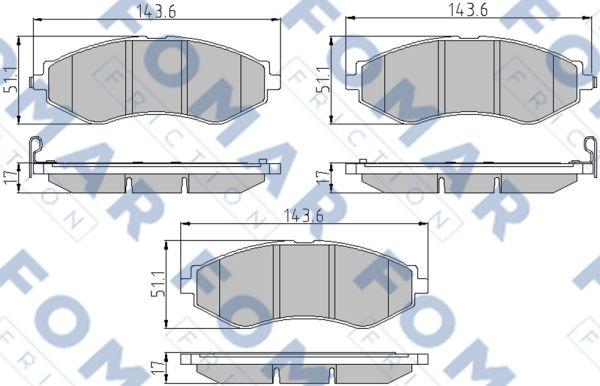 FOMAR Friction FO 846281 - Bremžu uzliku kompl., Disku bremzes autospares.lv