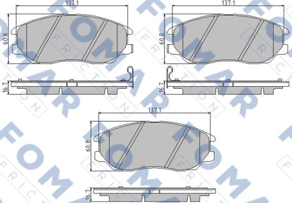 FOMAR Friction FO 847681 - Тормозные колодки, дисковые, комплект www.autospares.lv