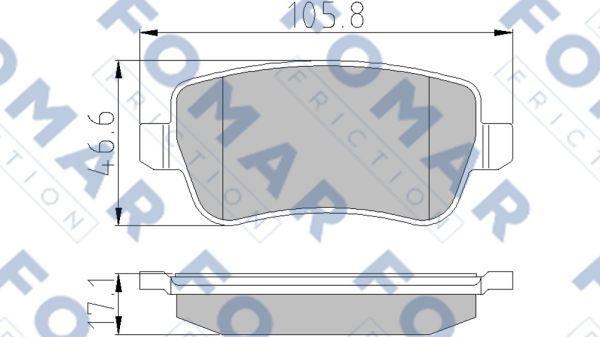 FOMAR Friction FO 847181 - Тормозные колодки, дисковые, комплект www.autospares.lv